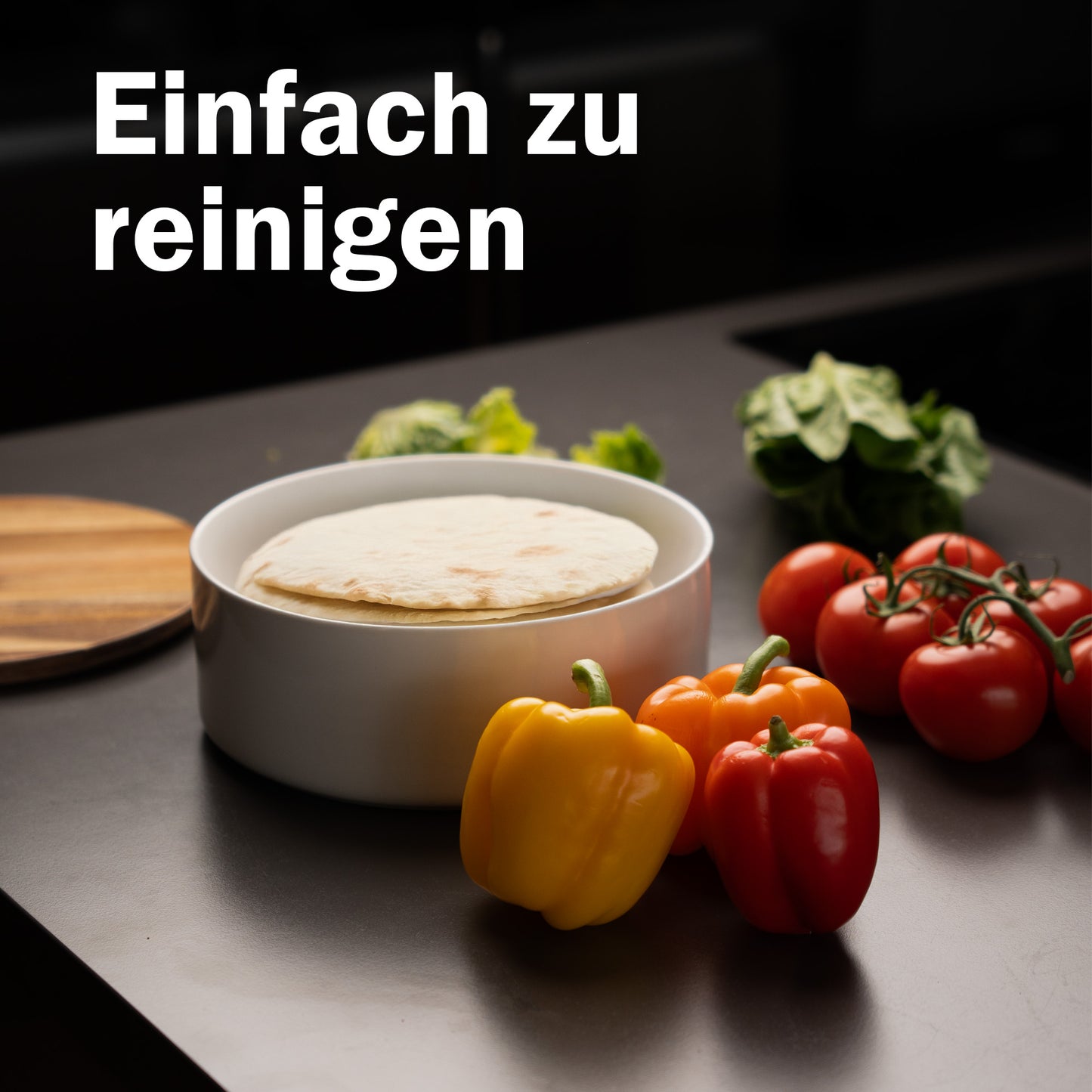 Tortilla Wärmer mit Holzdeckel 23,5 cm Keramik | Tortillada