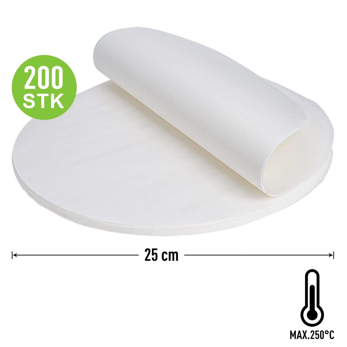 Pergamentpapier 200 Stk. 20cm Durchmesser