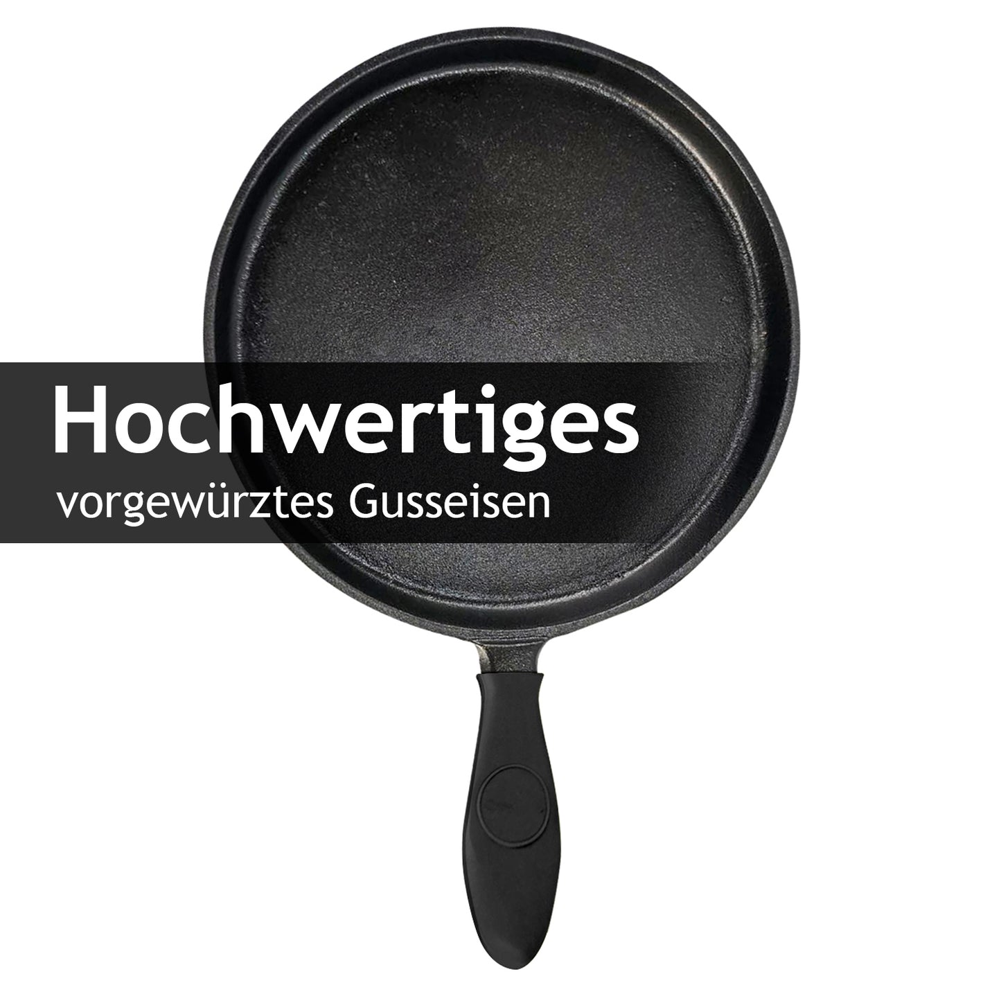 26cm Tortillapfanne aus Gusseisen inkl. Silikon Griff und Rezeptbuch