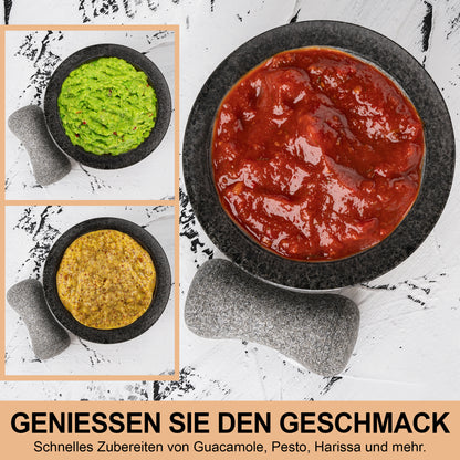 Mörser mit Stößel Set aus Holz